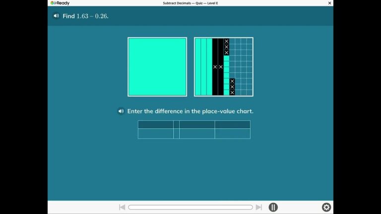 I READY SUBTRACT DECIMALS LEVEL E QUIZ YouTube