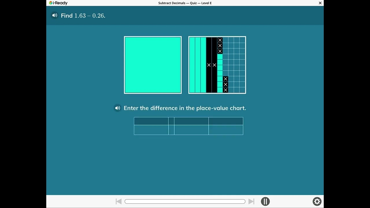 I READY SUBTRACT DECIMALS LEVEL E QUIZ YouTube