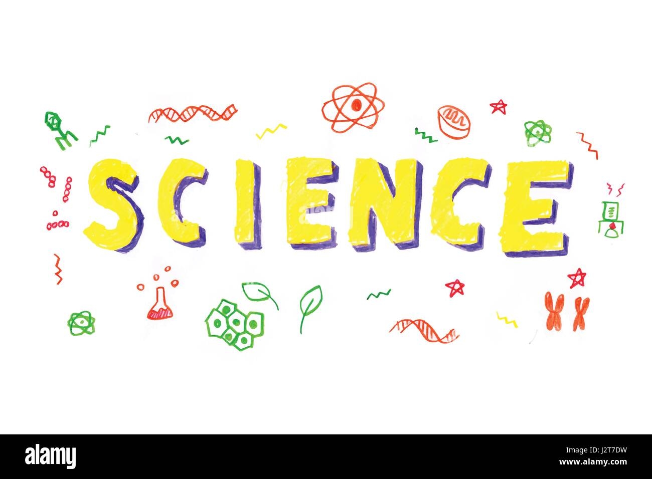 Illustration Of SCIENCE Word In STEM Science Technology Engineering Mathematics Education Concept Typography Design In Kid Hand Drawn Style Stock Vector Image Art Alamy