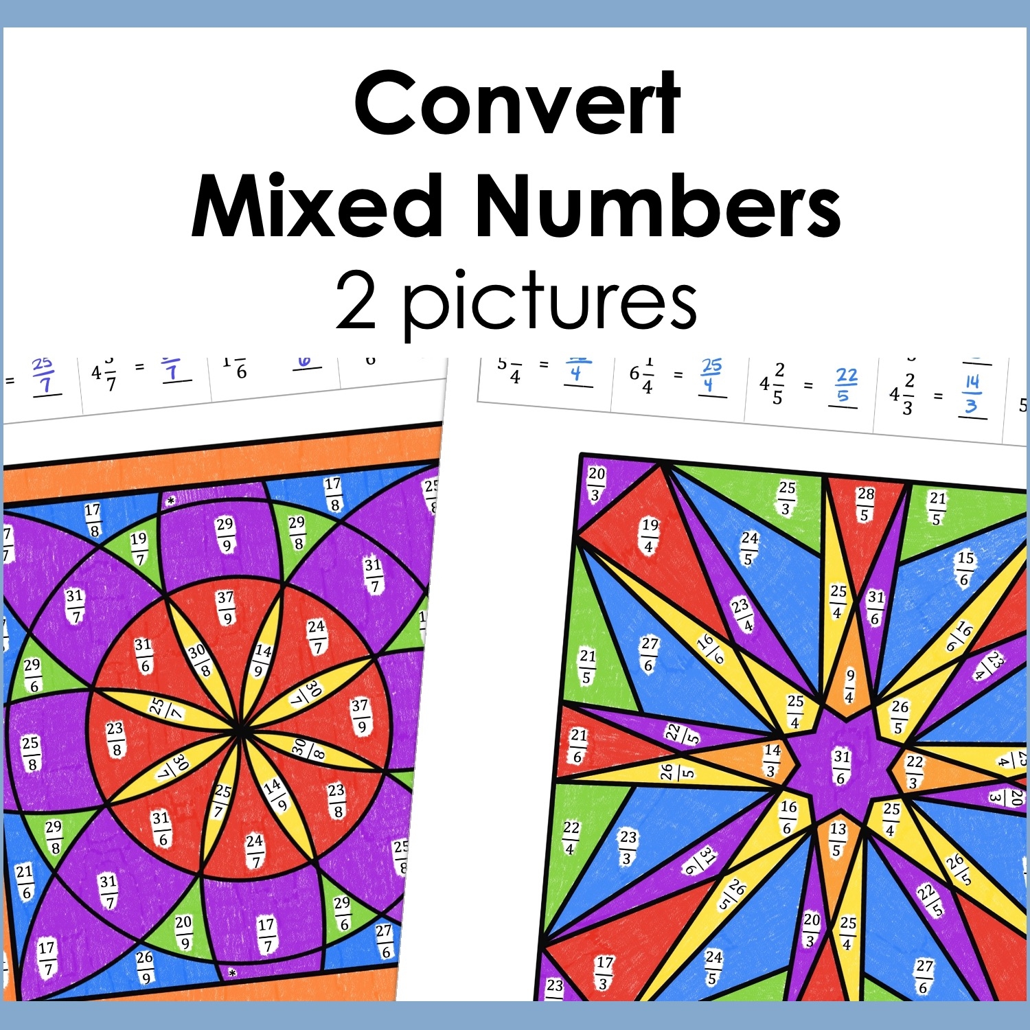 fractions color by number