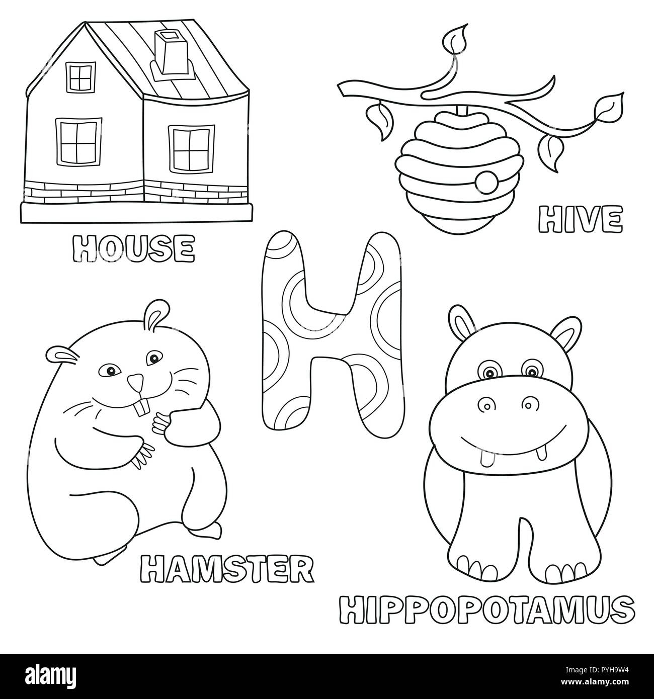 letter h coloring pages