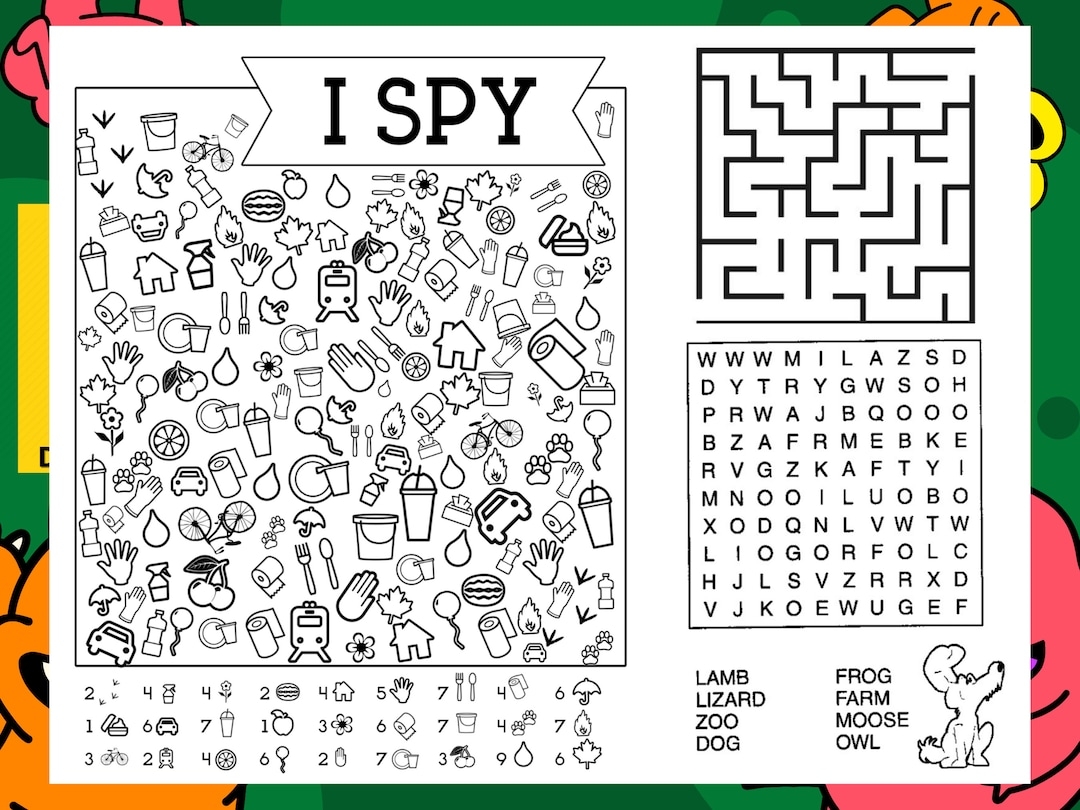 Kids Road Trip Activity Sheet Etsy Hong Kong