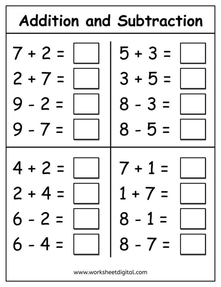 Kindergarten Addition Worksheets Grade 1 Math Worksheets Number Fact Family Addition Printable Adding Numbers Mathematics Worksheet Etsy
