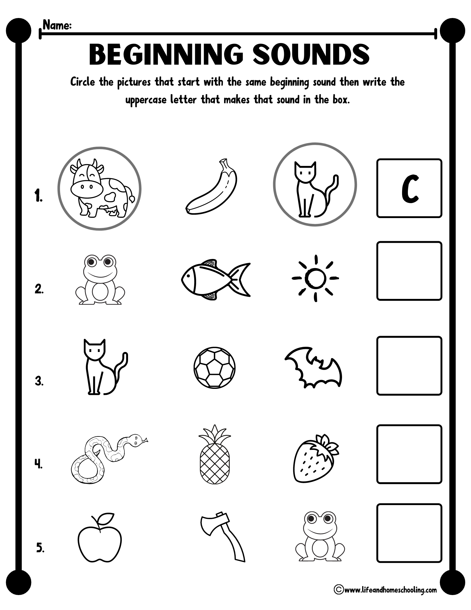 Kindergarten Beginning Sound Worksheet Made By Teachers
