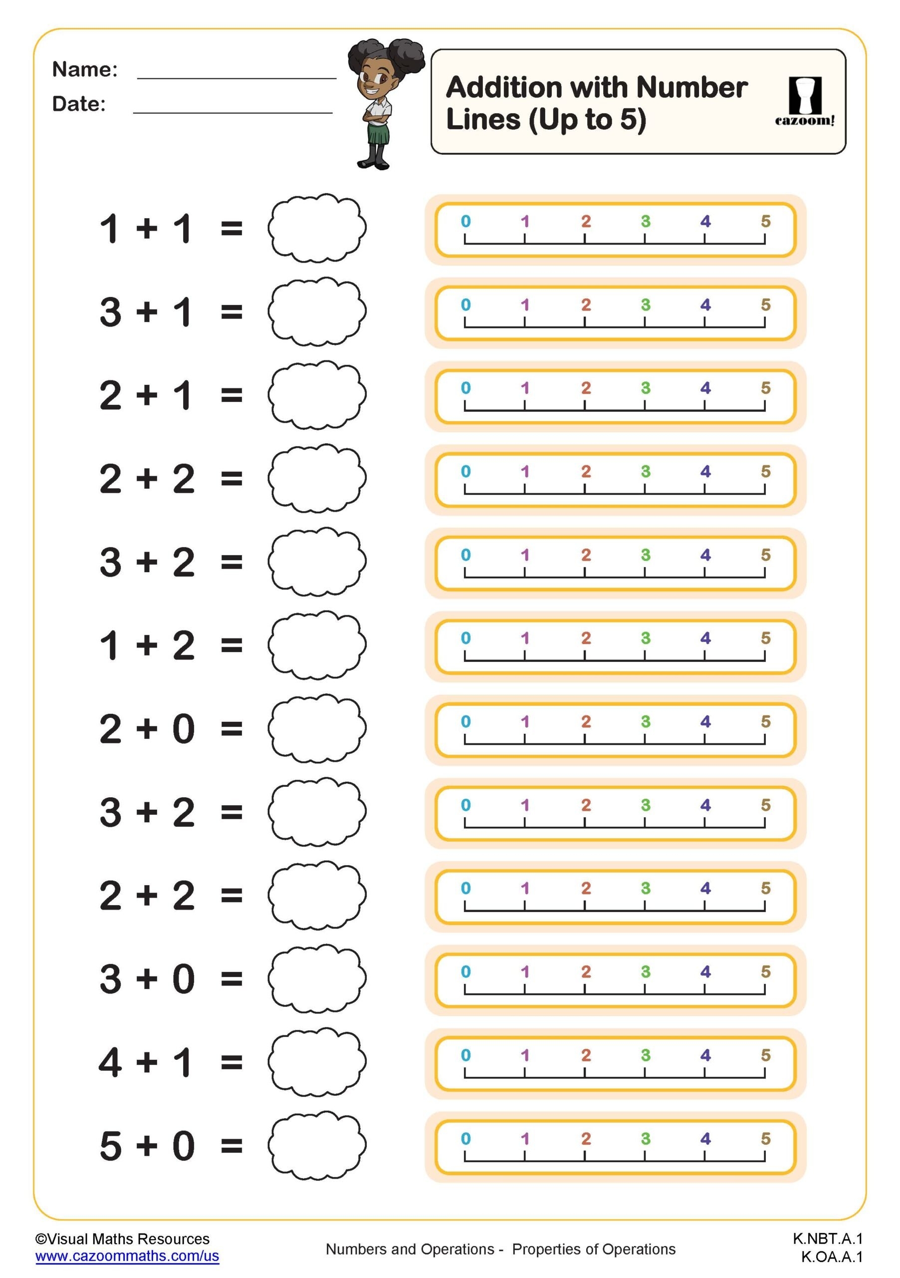 kindergarten math worksheets - printable pdf