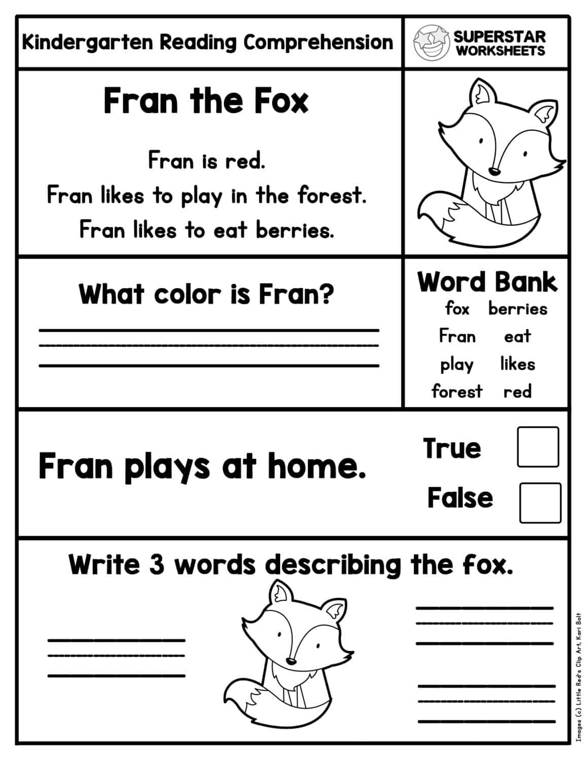 reading worksheets for kindergarten free printables