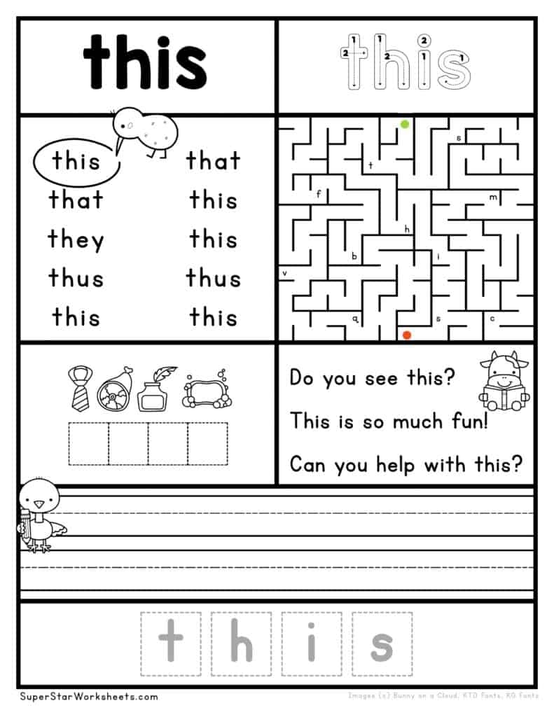 printable worksheets kindergarten