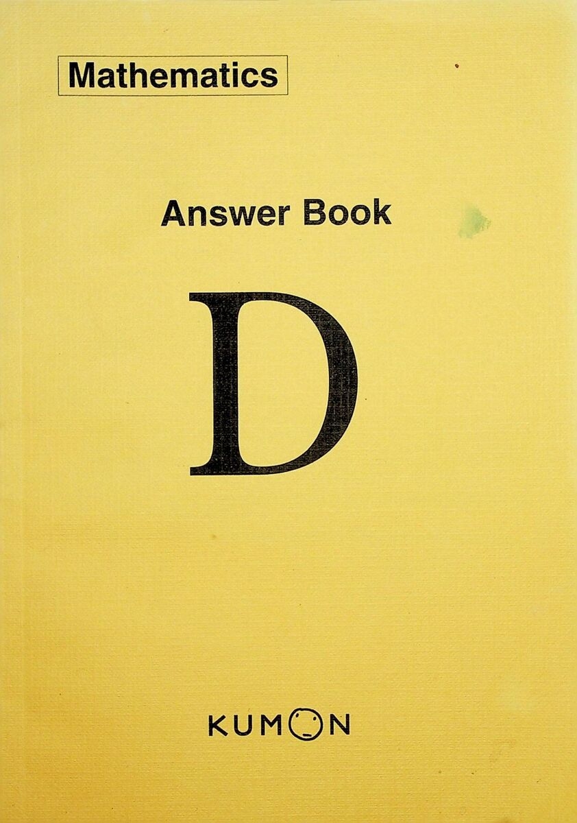 Kumon Maths Answer Book D School Education Mathematics Study Learning EBay