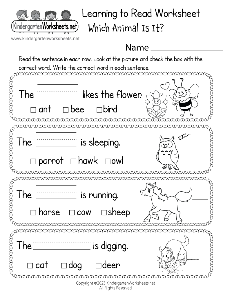 free printable kindergarten worksheets pdf
