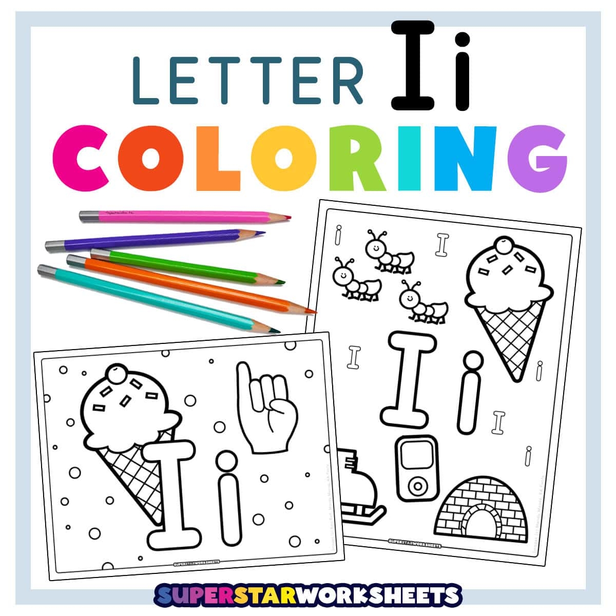 letter i coloring pages