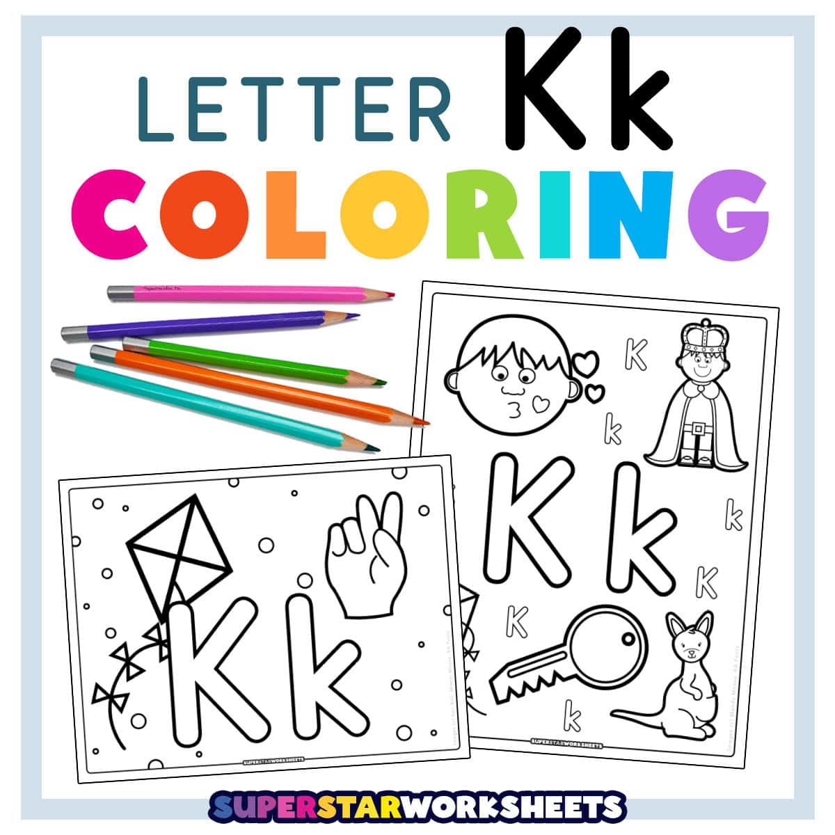 Letter K Coloring Pages Superstar Worksheets