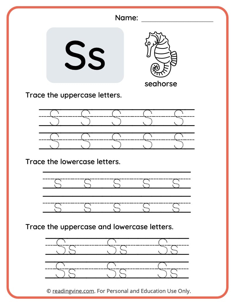 letter s preschool worksheets