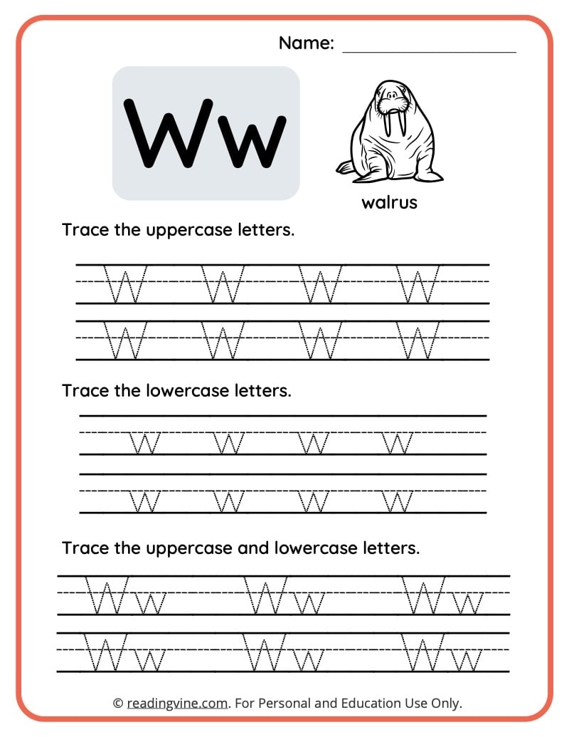 letter w worksheets