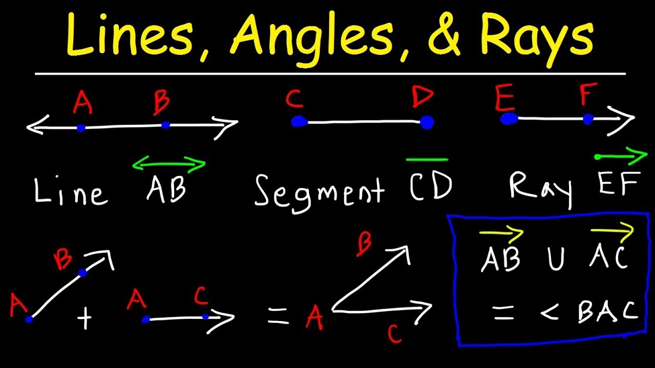 Lines Rays Line Segments Points Angles Union Intersection Geometry Basic Introduction YouTube