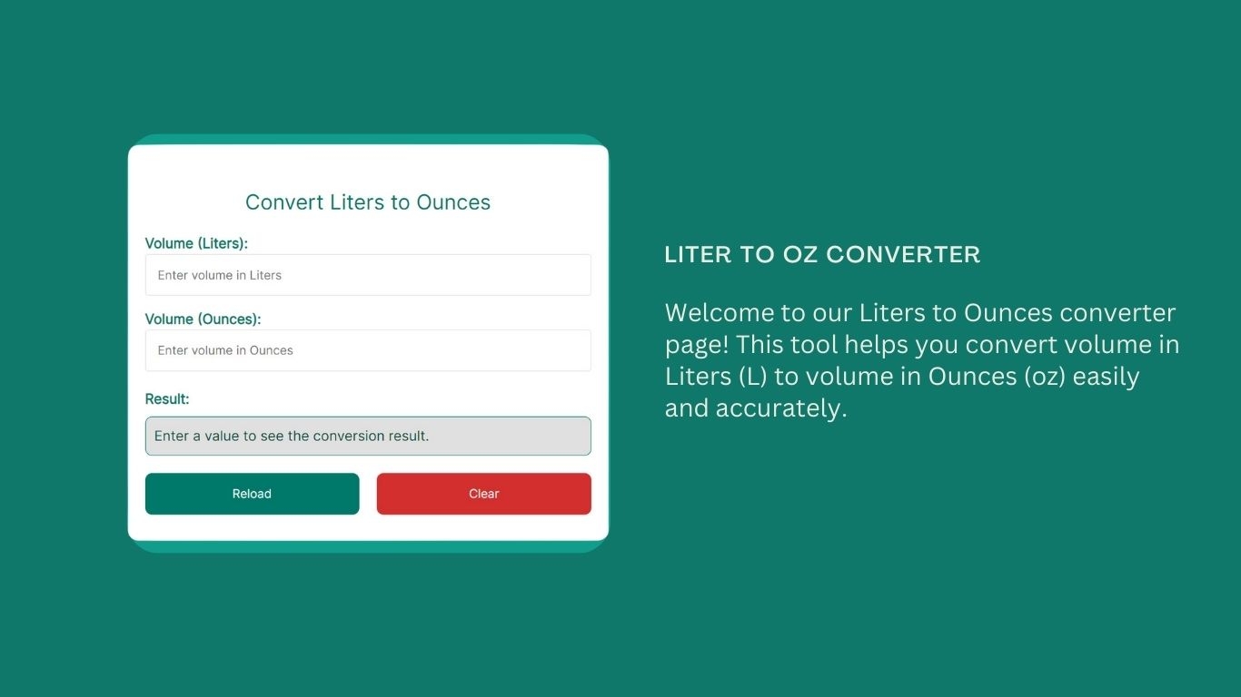 Liter To Oz With Ease Using Our Quick Calculator