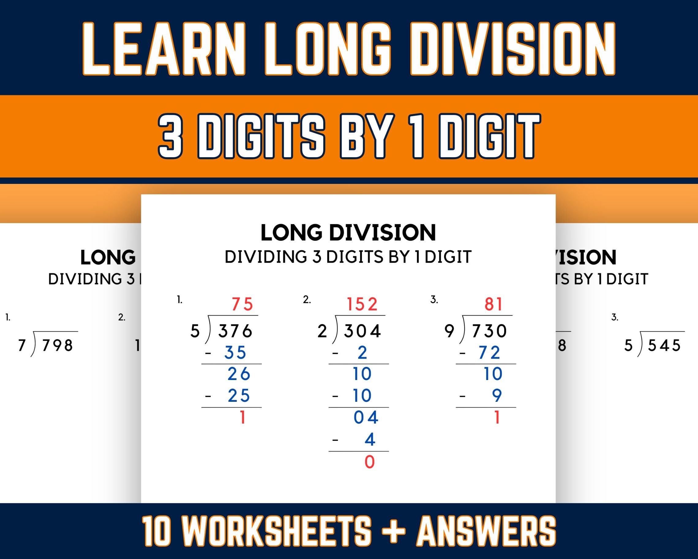 3-digit by 2-digit division worksheets with answers