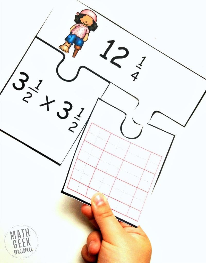 Low Prep Multiplying Fractions Activity FREE Mixed Numbers Puzzles 