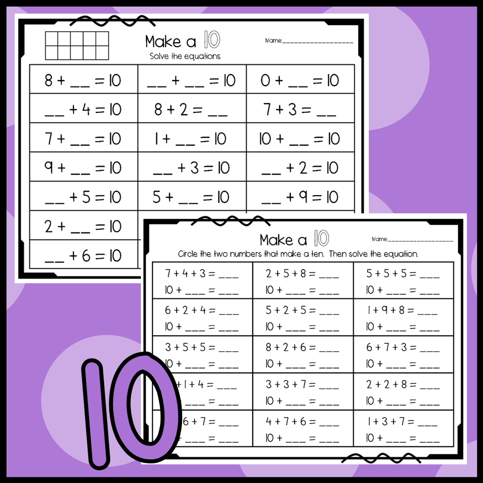 Make A Ten Strategy For Addition Worksheets And Center Activity Made By Teachers