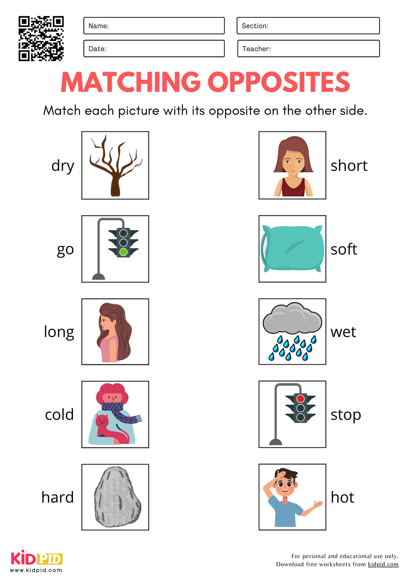printable opposites worksheets for preschool