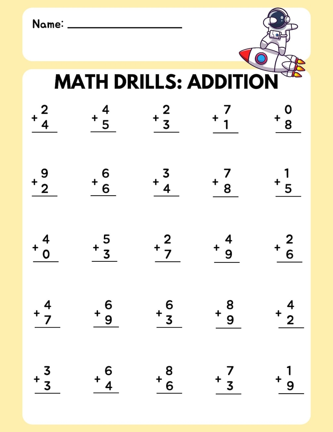 addition and subtraction worksheets
