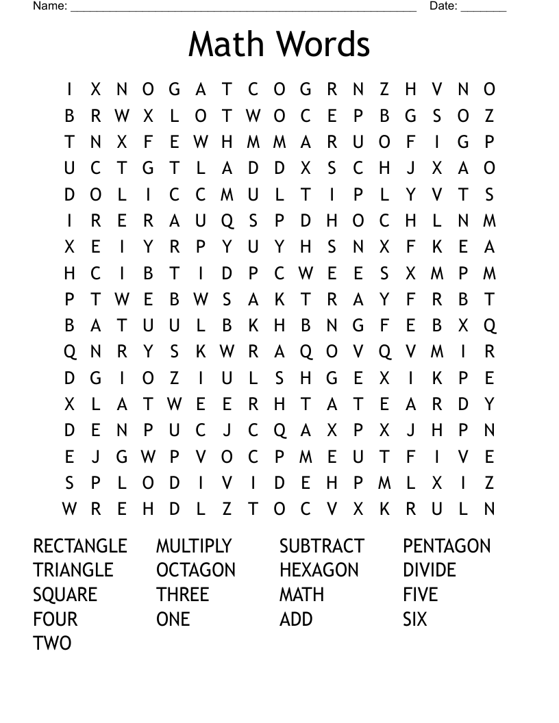 math words that start with k