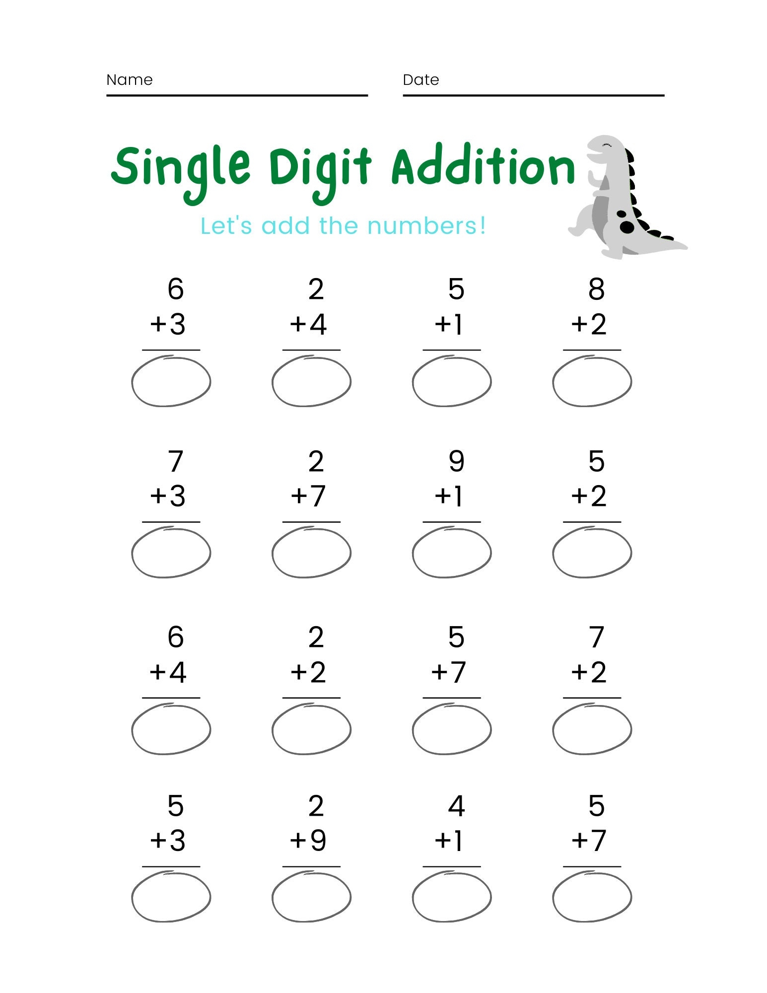 mathematics printable worksheets for kindergarten