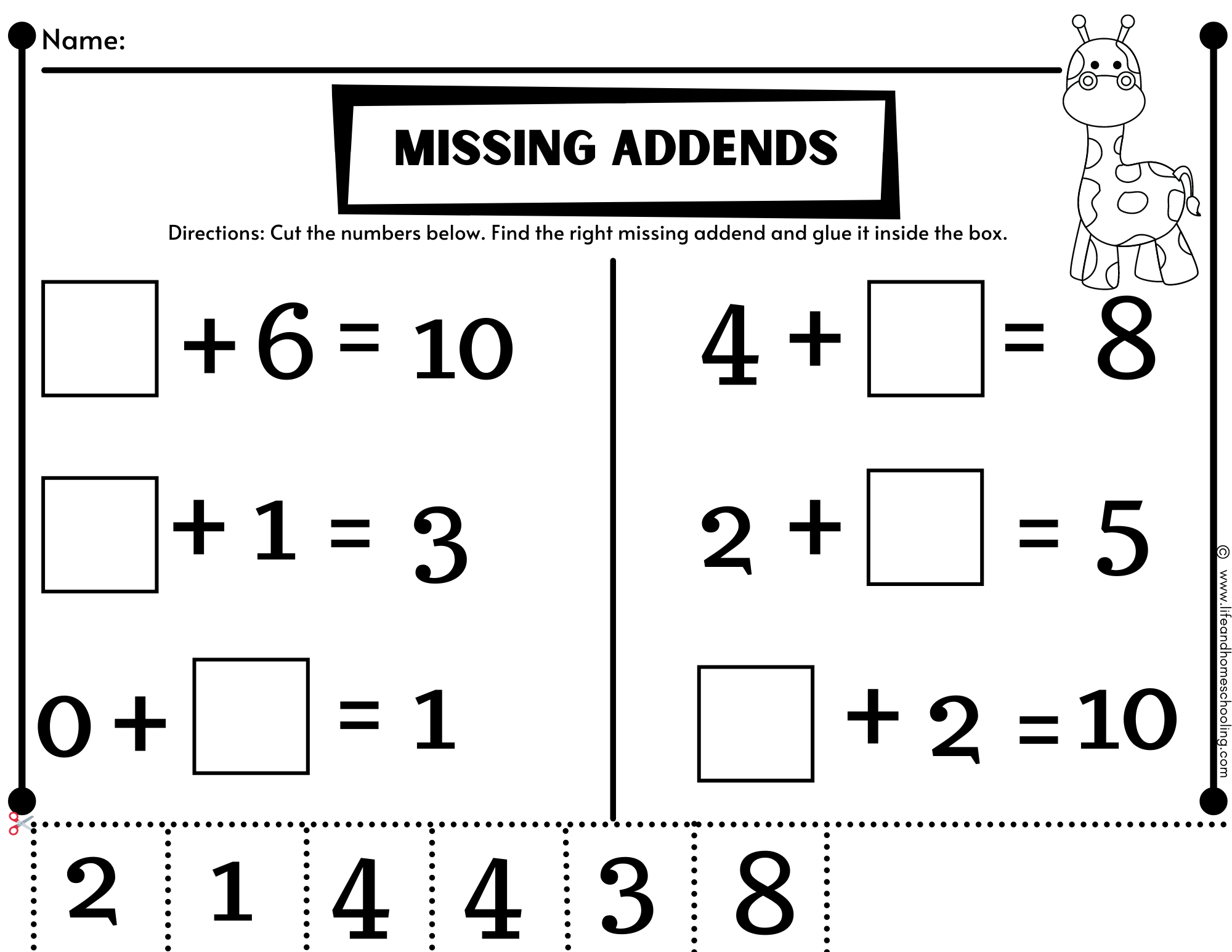 Missing Addends Made By Teachers