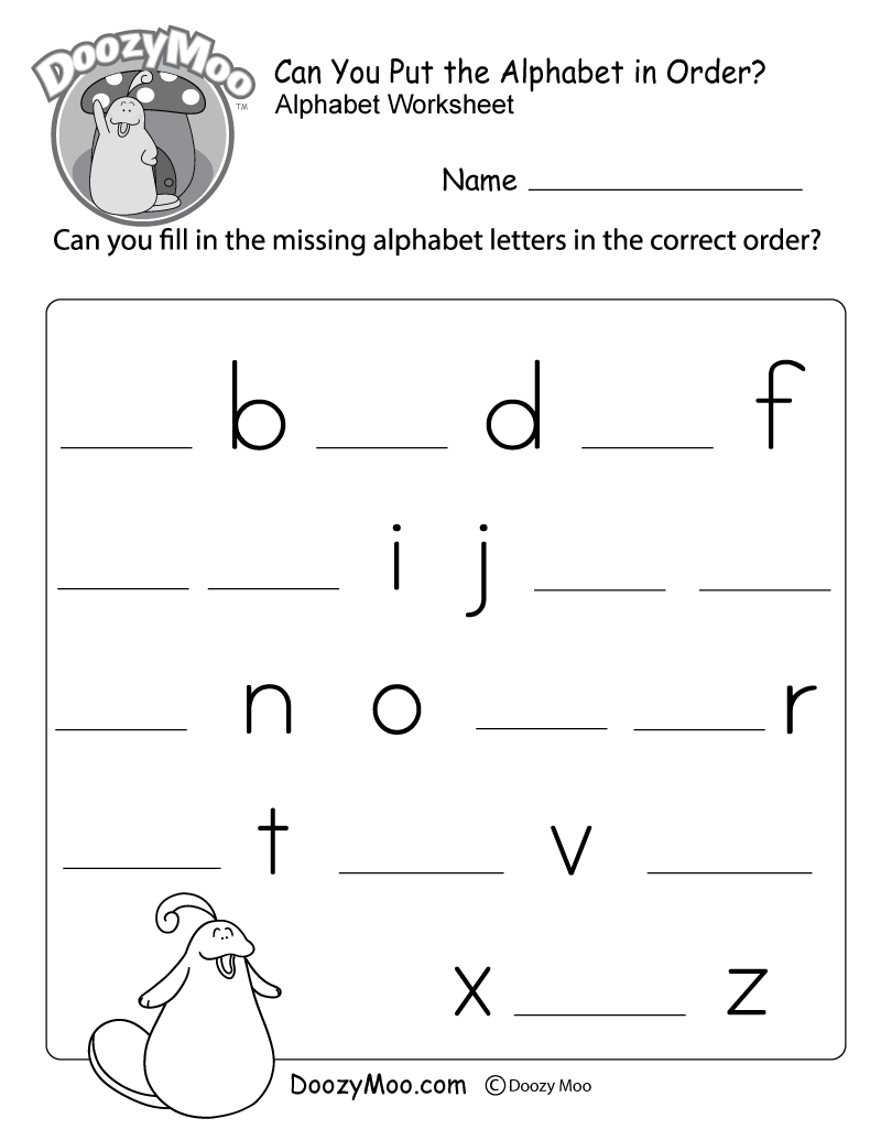 kindergarten free printable worksheets alphabet