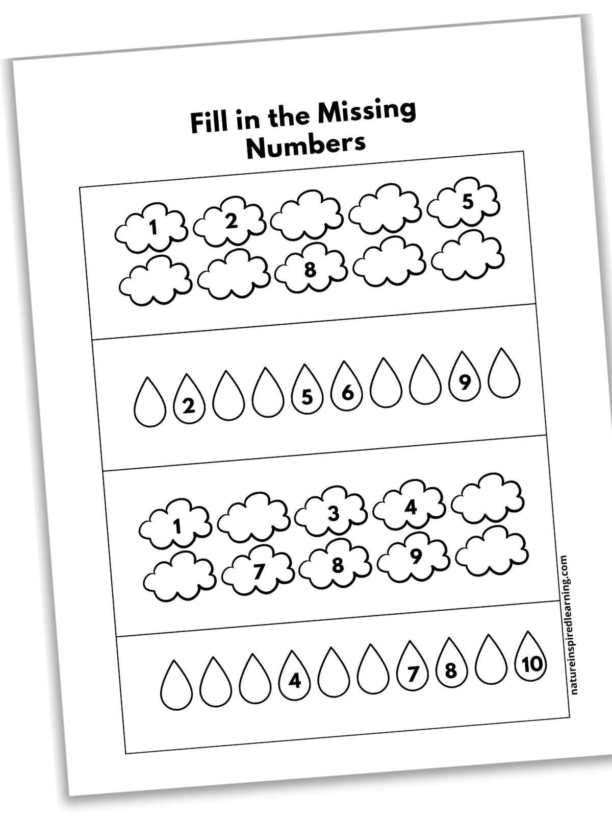 Missing Numbers Worksheets 1 10 And 1 20