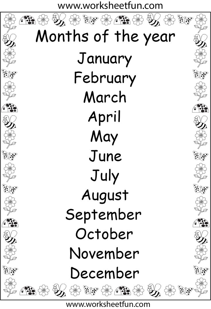 free printable months of the year chart