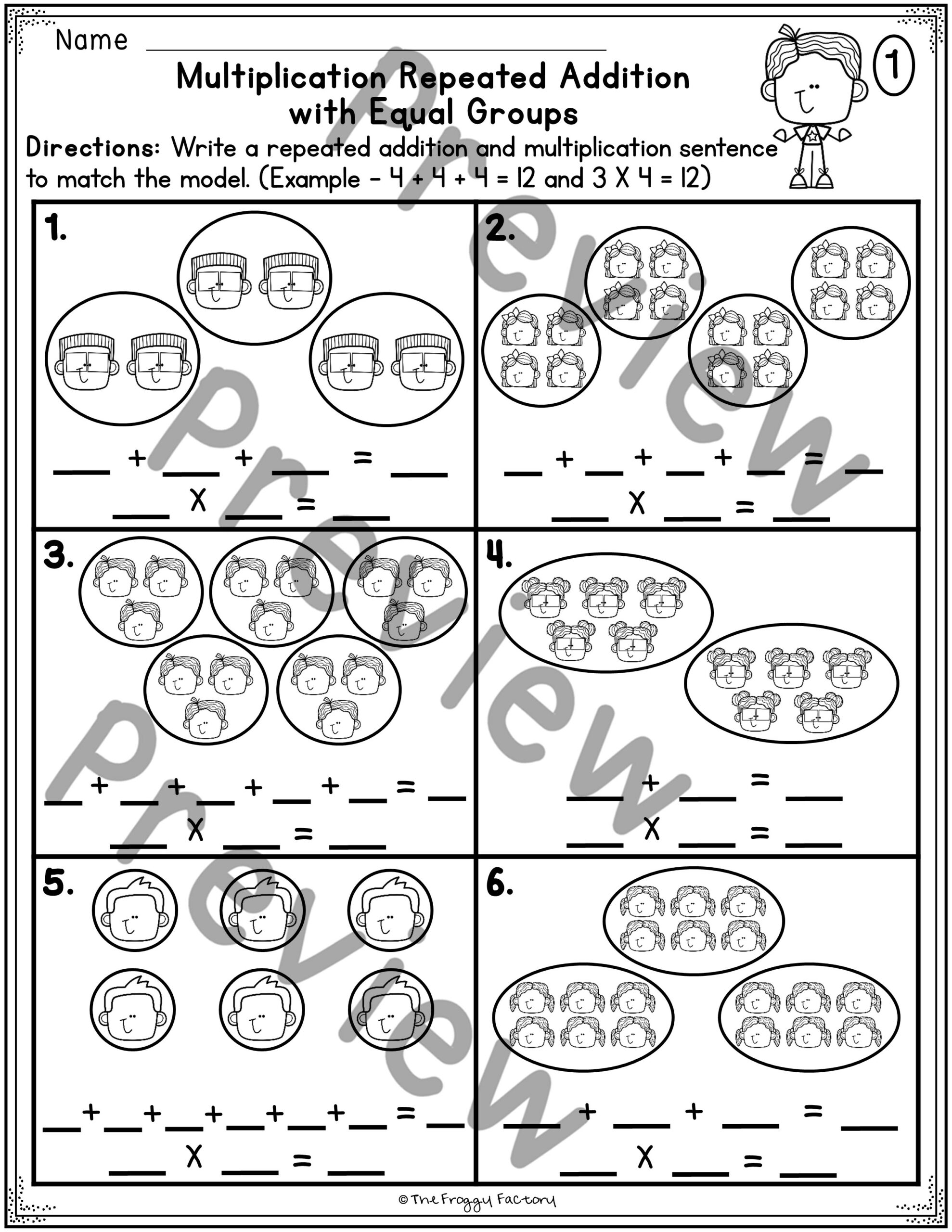 multiplication by repeated addition worksheets