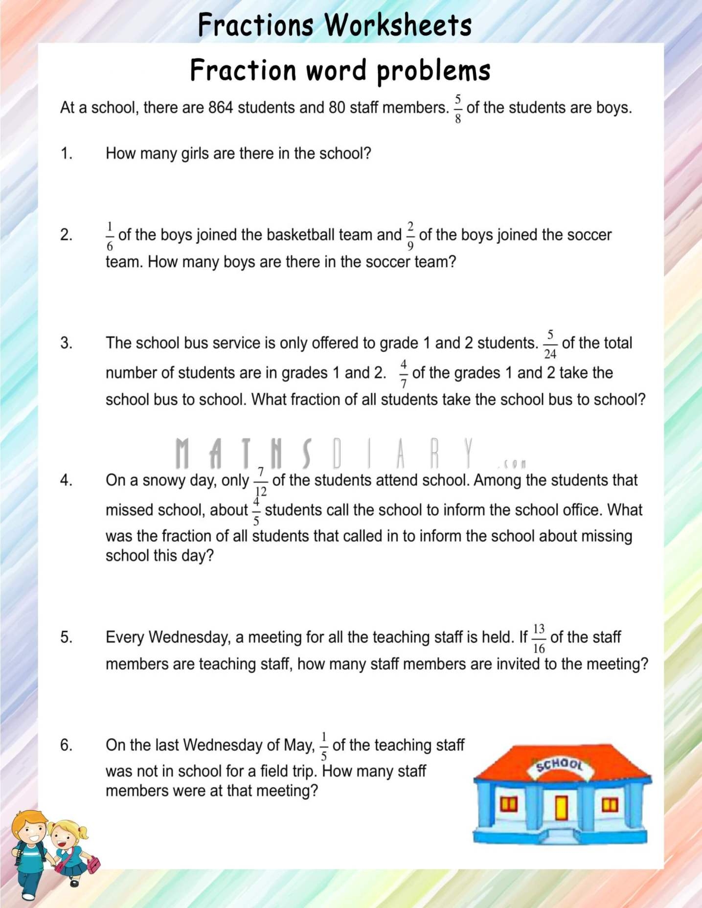 Multiplication Of Fractions In Word Problems Math Worksheets Worksheets Library