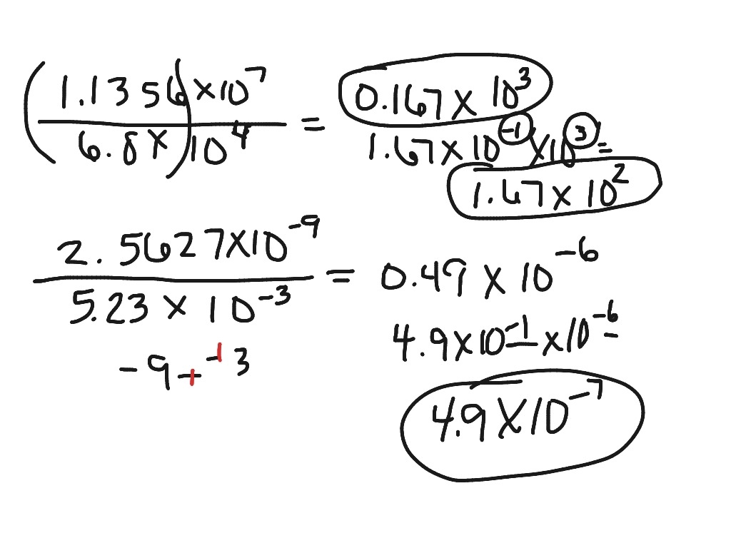 how to divide scientific notation
