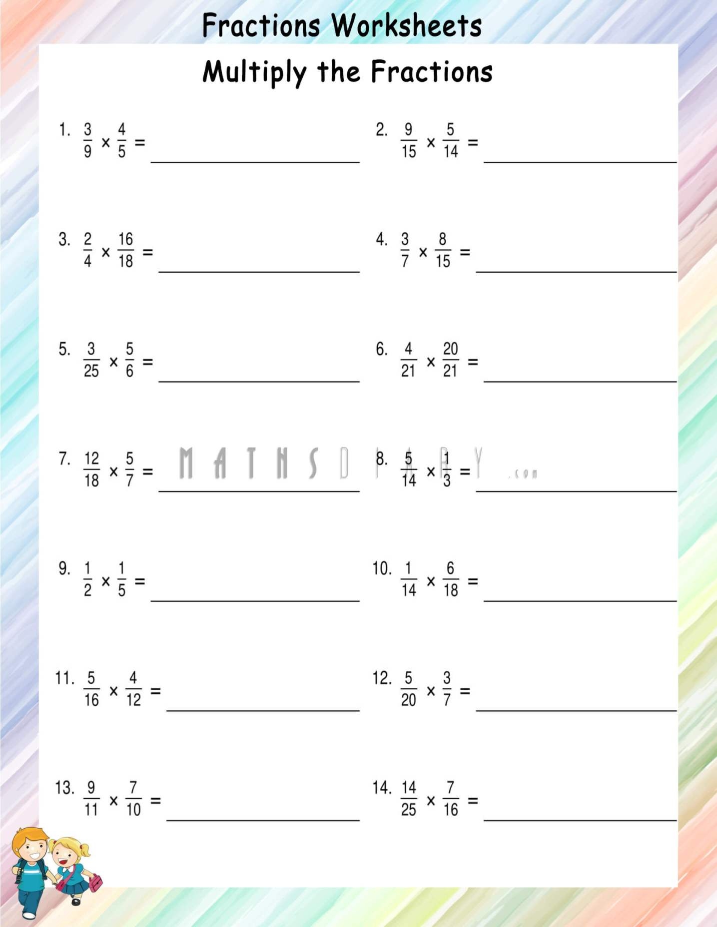 multiplying fractions by fractions worksheet multiplying fractions by fractions worksheet