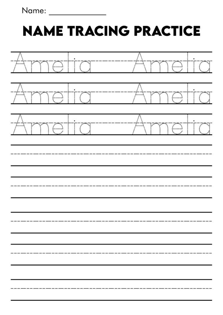 Name Tracing Worksheets Printable