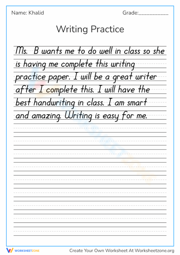 Neat Handwriting Worksheets Printable