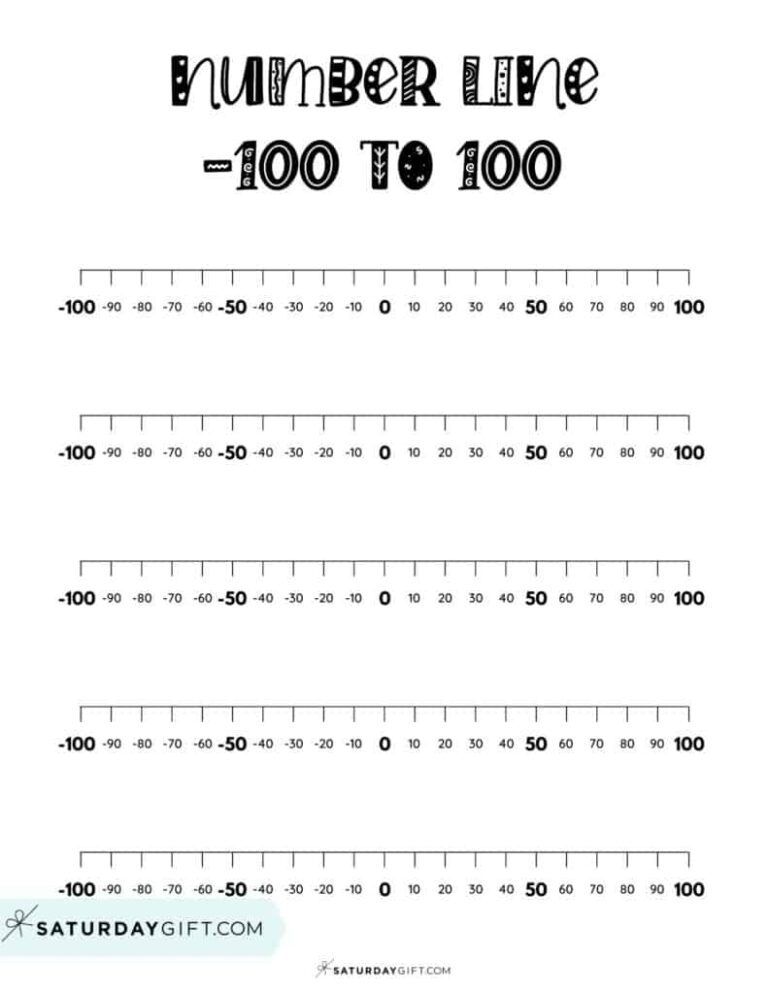 Negative And Positive Number Line 19 Free Printable Blank Worksheets