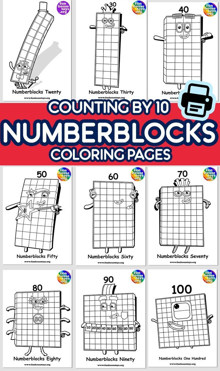 New Numberblocks 100 Coloring Printable For Kids