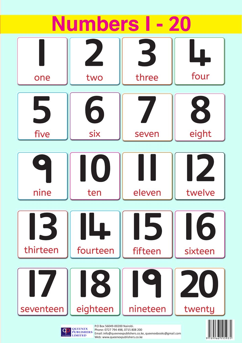 numbers 1 a 20