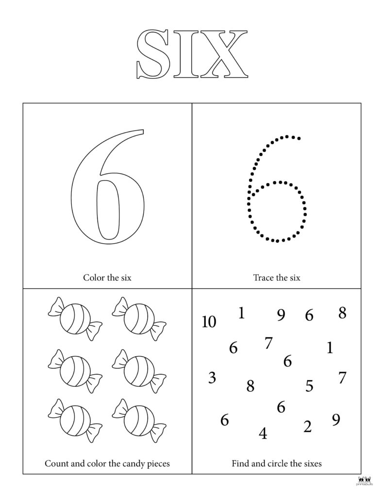 number 6 tracing worksheet