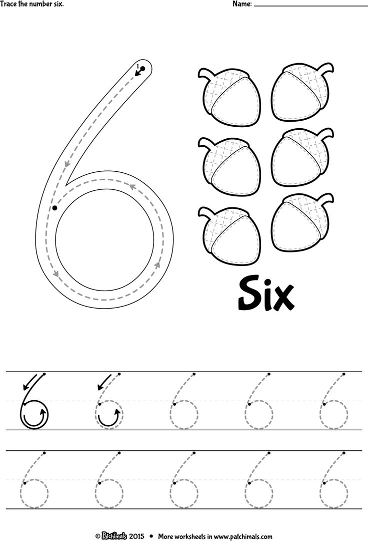Number 6 Tracing Worksheets For Preschool