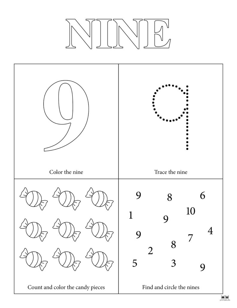 Number 9 Tracing Worksheets 15 FREE Pages Printabulls