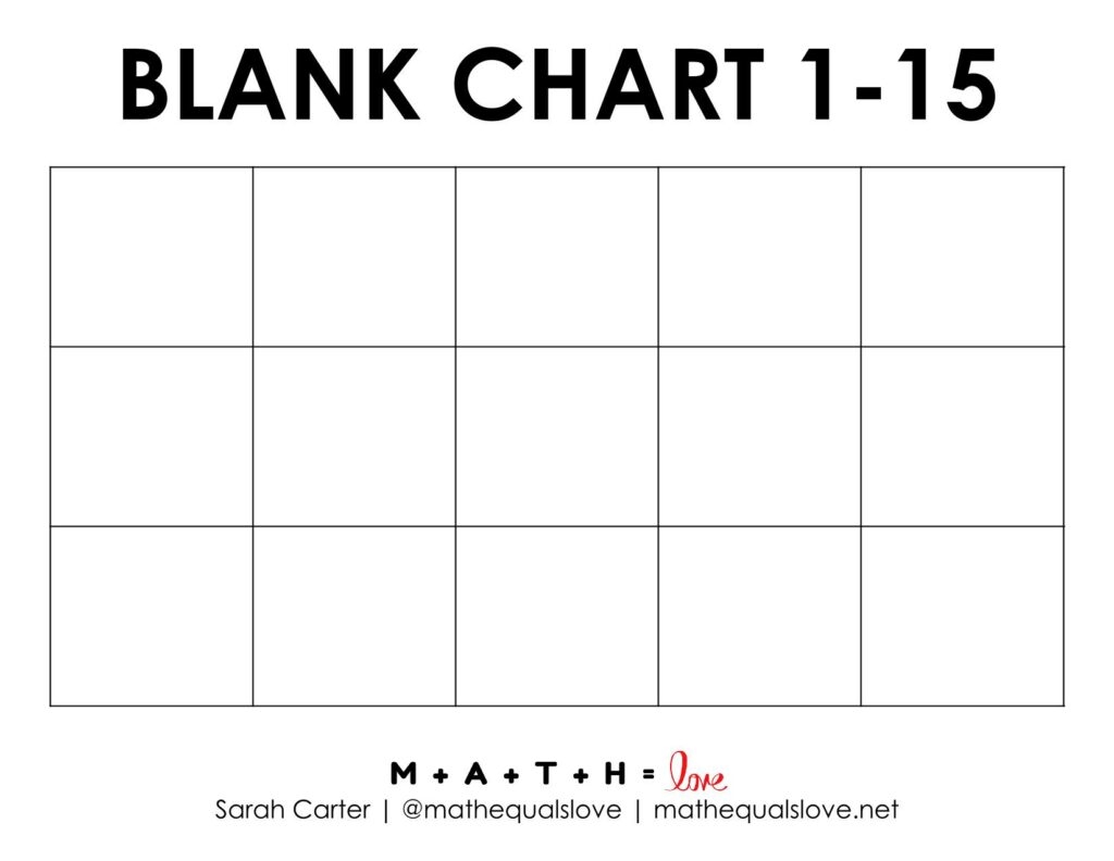 Number Chart 1 15 with Free Missing Numbers Worksheets 
