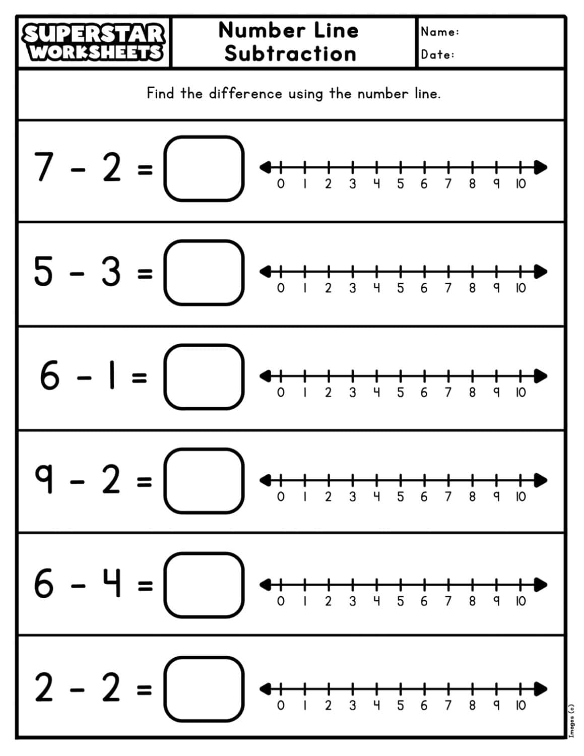 number line addition worksheet