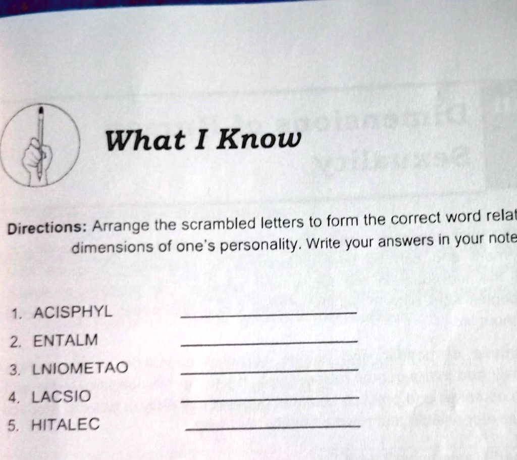 arrange the scrambled letters to form a correct word
