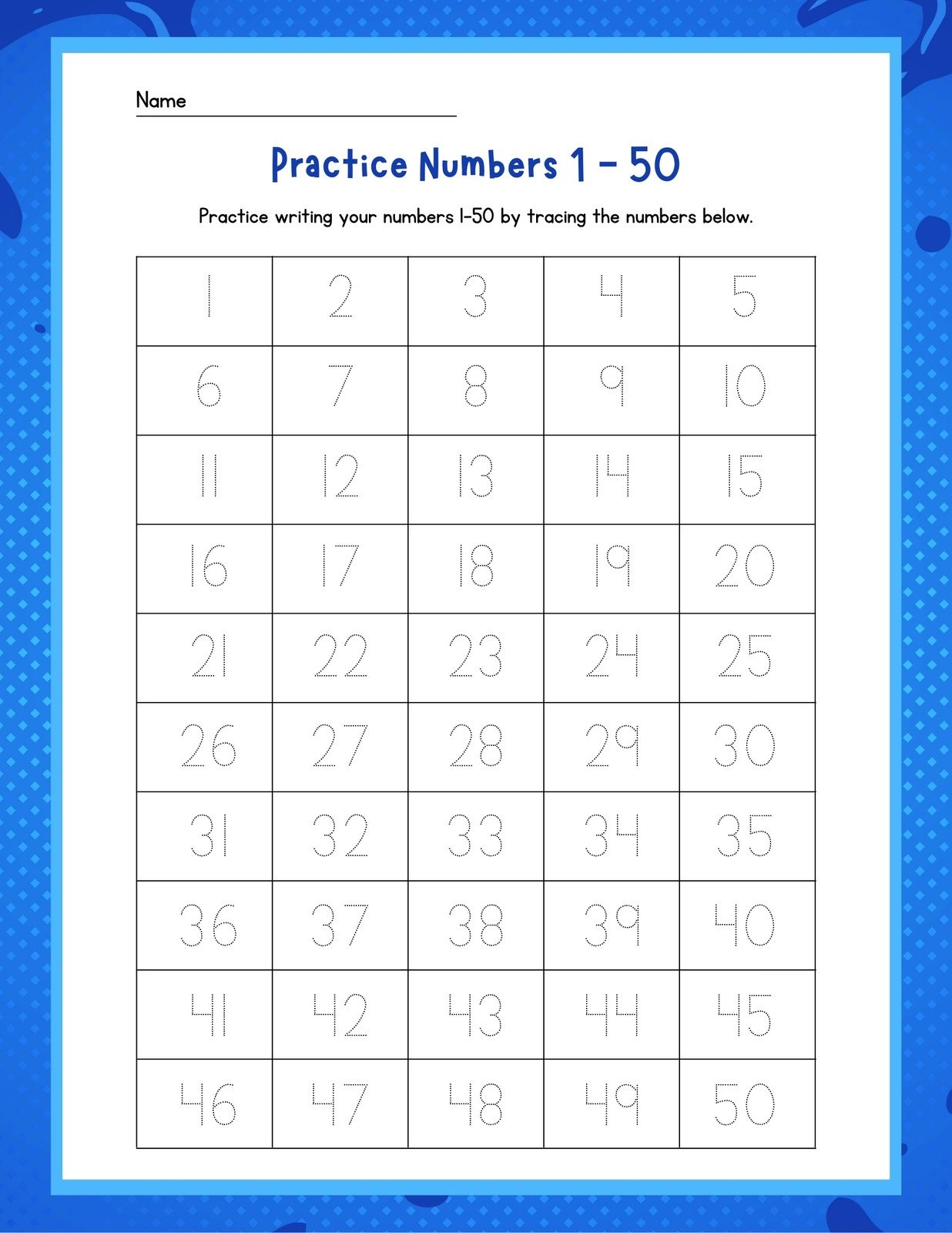 Page 3 Free And Customizable Numbers Templates Worksheets Library
