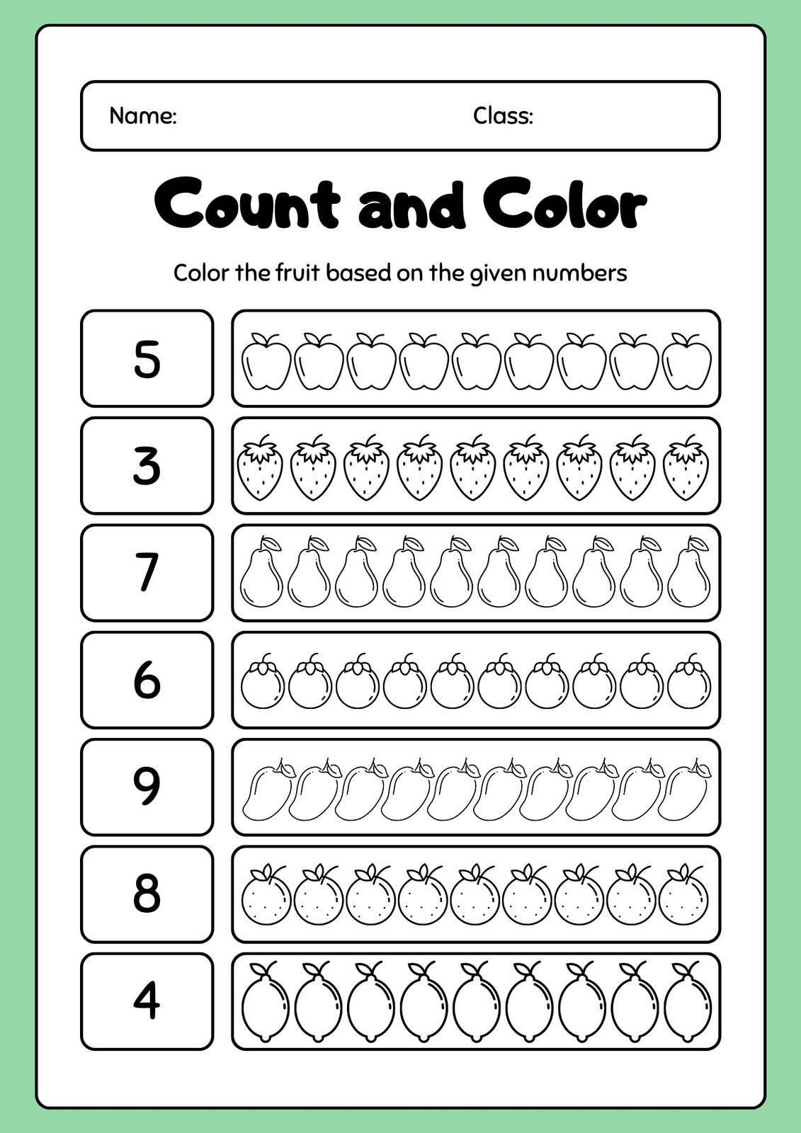 Page 3 Free Editable Kindergarten Worksheet Templates Canva