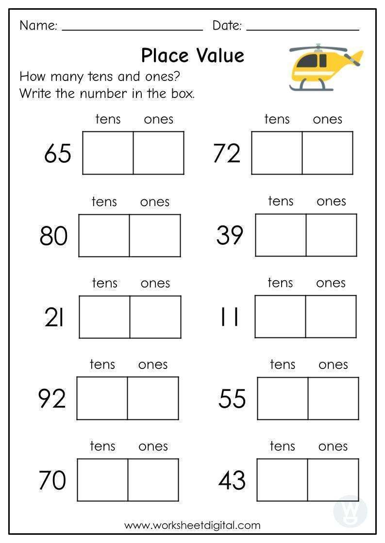 Place Value How Many Tens And Ones Worksheet Digital Worksheets Library