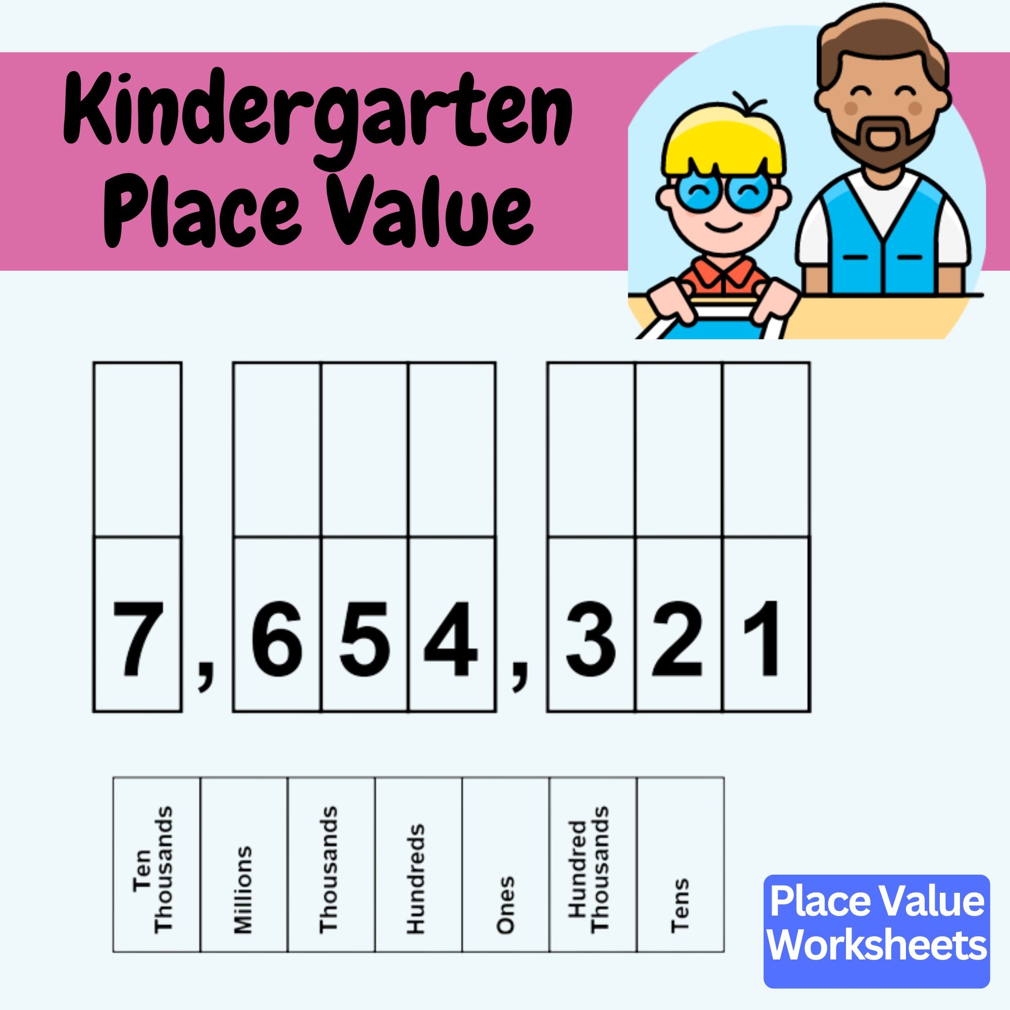 place value worksheets kindergarten