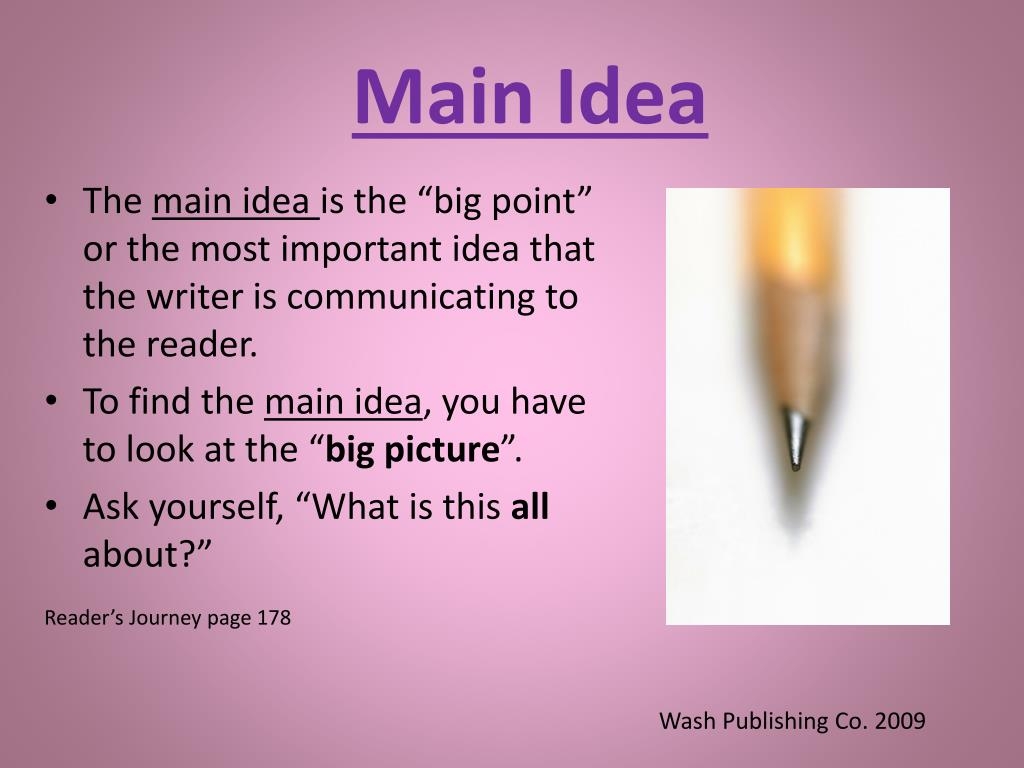 define the main idea